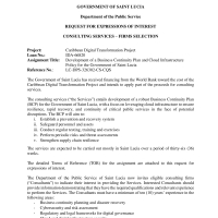 Government of Saint Lucia - Caribbean Digital Transformation Project: Development of a Business Continuity Plan and Cloud Infrastructure Policy for the Government of Saint Lucia